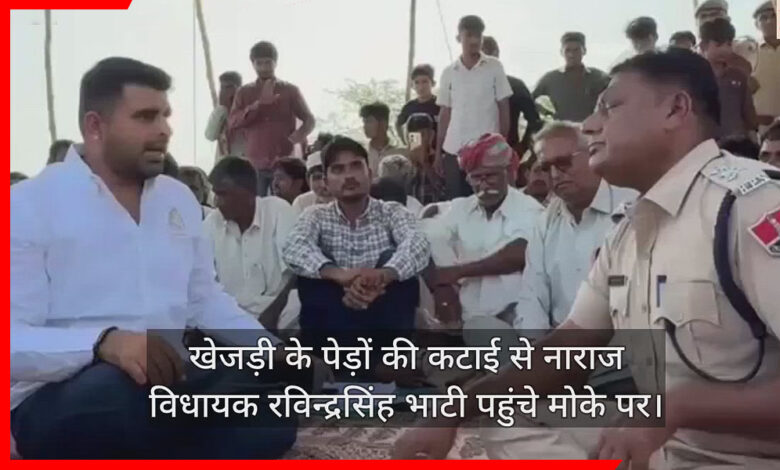 खेजड़ी वृक्षों की कटाई पर भड़के विधायक रविन्द्र भाटी