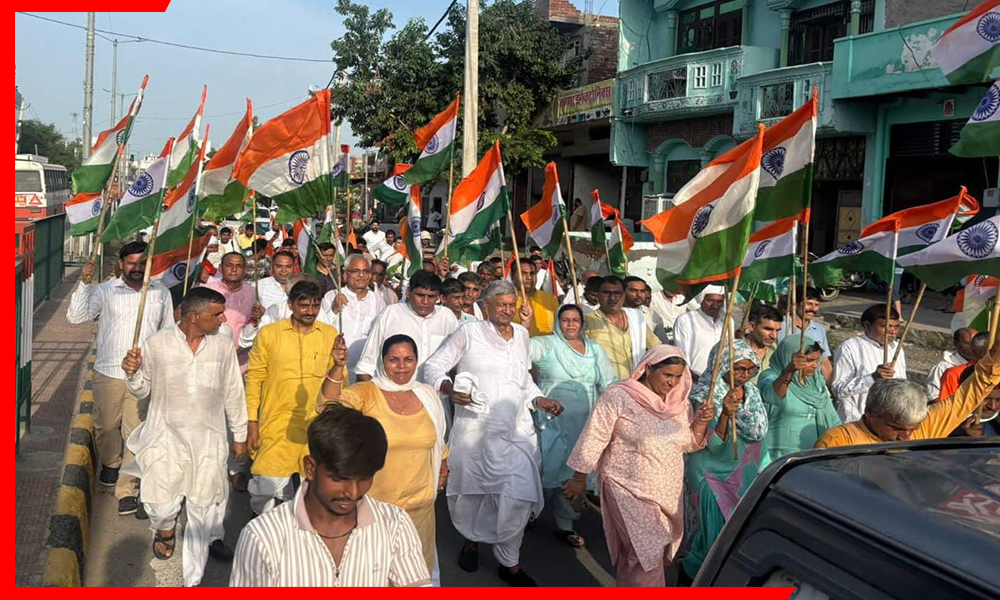 मोखरा मंडल में निकली ऐतिहासिक तिरंगा यात्रा, हर गांव गूंजा देशभक्ति के नारों से