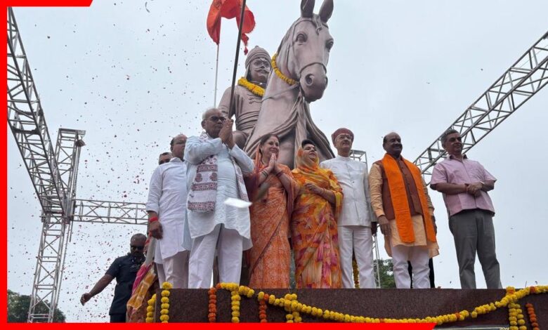 रामगंजमंडी में महाराणा प्रताप की अश्वारूढ़ प्रतिमा का अनावरण