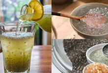 Chia seeds gond katira drink