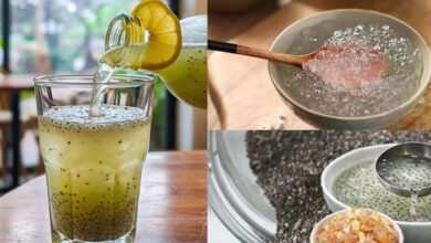 Chia seeds gond katira drink