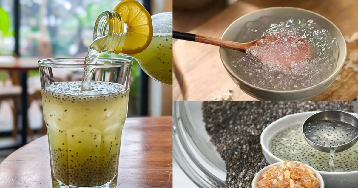 Chia seeds gond katira drink